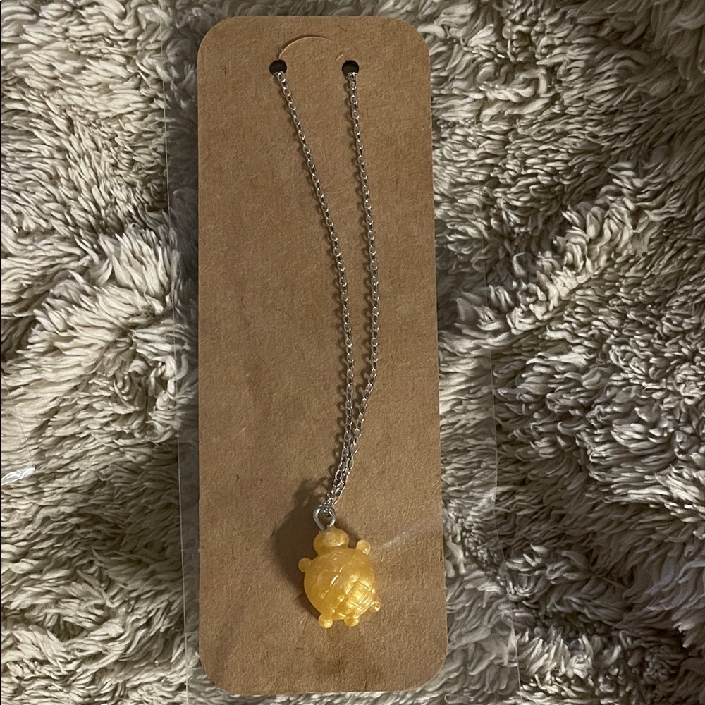 Yellow Turtle Pendant Necklace